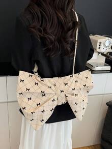 Summer Vacation Style Bowknot Shoulder Bag, Crossbody Bag For Women - Beige - View 3