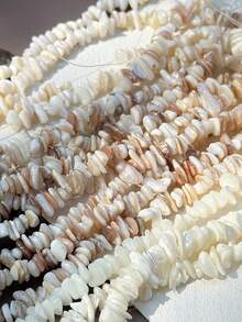 天然不对称贝壳珠，咖啡色、白色、黑色不对称贝壳珠，手工DIY串珠手链项链饰品配件 - 彩色 - 查看 7