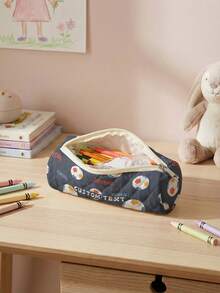 1pc Customized Name Rhombus Round Pencil Case, Can Be Customized According To Your Unique Design, Perfect For Children To Store Pencils, Print Your Own Name Or Print Your Sister's And Classmates' Names As Gifts For Them - Multicolor - View 7