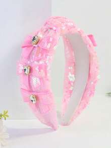 1pc Women's Carnival Glitter Sequin Crystal Bow Cute Party Headband, Carnival Gift - Multicolor - View 10