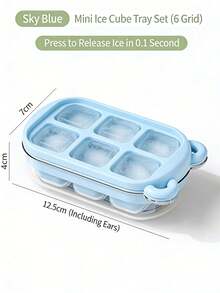 1 khay làm đá hình gấu bông bằng silicon mới, 6 ngăn, có nắp đậy, dùng trong gia đình, có chức năng làm đá viên vuông và đựng đá. - Nhiều màu - Xem 5