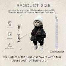 Novelty Street Style Kitten Car Hanger, Fashionable Cat In Hoodie & Sneakers Car Ornament, Quirky Car Accessory For Car Interior Decor - A - View 6