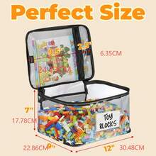 Cubo de almacenamiento compatible con , caja de almacenamiento para clasificar piezas, bolsa de almacenamiento para juguetes de madera de partículas pequeñas, bolsa de mano. - Juego de ropa de cama de tres piezas en rojo, amarillo y azul (23*17*10 cm) - Ver 7