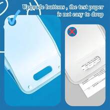 1pc Vertical File Folder, A4 13-Layer Accordion File Organizer, Portable Minimalist Document Bag, Student Subject Divider, Transparent Multi-Layer Expandable Handle File Folder, Large Capacity Exam Paper/Document Storage, Suitable For Office & School (Free Random Color Label Stickers Included) - Sets - View 6