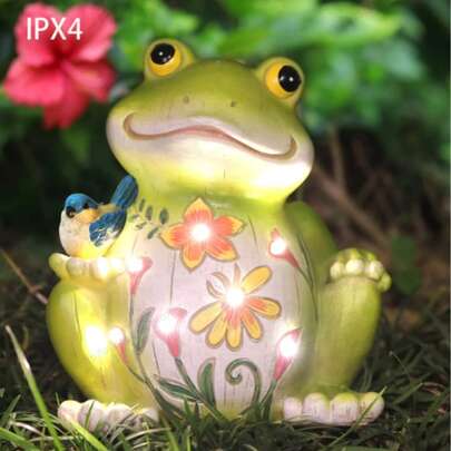 1pc Outdoor Frog Statue, Garden Outdoor Frog Sculpture, Christmas Decor Frog Gift Figurine, Suitable For Home Patio, Yard, Lawn, Decoration