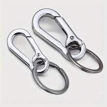 Juego de llaveros de metal duradero de 2/5/8 piezas con clips y bolsa de almacenamiento - Accesorio de moda de aleación de zinc negro vintage no tejido para hombres - Juego de 8 piezas de plata - Ver 7