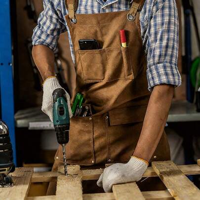 Bộ 1 chiếc tạp dề vải cotton dày dặn, chất lượng cao, chống thấm nước, phù hợp cho mọi mùa, chống mài mòn và chống bám bẩn, dành cho nam giới. Thích hợp cho các cửa hàng ăn uống, nhà bếp, làm vườn tại nhà, thợ làm vườn, thợ mộc, thợ máy và nghệ sĩ.
