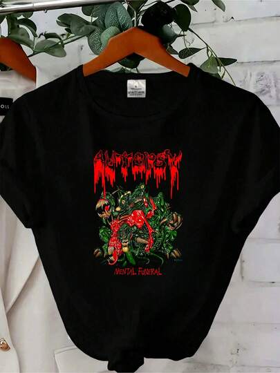 Women T-Shirt Print Rare!Autopsy - Mental Funeral Shirt SS896 Long Sleeves