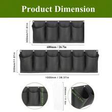 Horizontal 4/6 Pocket Hanging Grow Bag Garden Flower Pot Planter Layout Waterproof Vertical Wall Hanging Planting Bags - Black - View 4