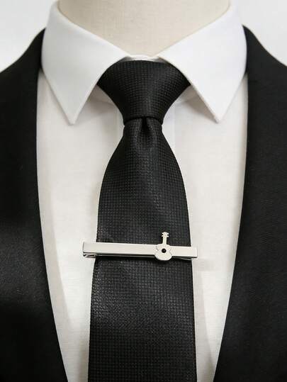 2pcs/4pcs Men Business Minimalist Hollow Metal Stainless Steel Tie Clips, Cute Cat Paw & Classic Geometric Versatile Daily Wear & Occasion Accessory Clips, Suitable For Workplace, Stage, Hosting, Party, Gift