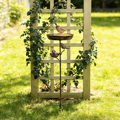 1pc Iron Bird Nest & Birdbath Outdoor Decor, Balcony Patio Decoration, Garden Ornament To Attract Birds, Great Gift Idea!