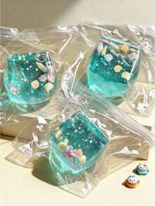 Ocean Themed Sensory Decompression Magic Cube, Decorated With Cartoon Seashells, Conches, Schools Of Fish And Ice Cream Elements To Create A Marine Party Atmosphere, Effectively Relieving Anxiety. Suitable For Outdoor Spaces And Office Environments, Providing A Stress-Relieving Experience Anytime. Also Makes A Great Desktop Decor, Party Favor Or Holiday Gift! - 彩色 - 查看 1