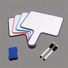 hoojojo 1/4pcs Double-Sided Whiteboard, Drawing Board, Writing Board, Message Board, Handheld Whiteboard, Available In 4 Colors, Suitable For Office, Classroom, Competition, Home, Meeting - Multicolor - View 3