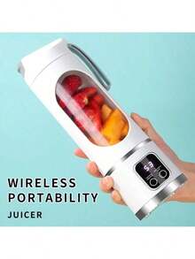 1pc 15.22oz Portable USB Rechargeable Blender And Juicer | Compact Fresh Fruit Smoothie Maker, Instant Nutrition For Cold Drinks, Camping And Meals, Large 450ml Capacity, Adjustable Speed, No Filter Needed, Essential For Camping, Modern Kitchen Gadget, Durable Plastic Blender - Multicolor - View 6