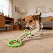Large Durable Dog Rope Chew Toy, Dental Care & Outdoor Play Tough Pet Toy - Orange - View 4