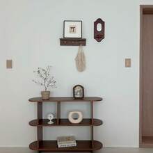 Modern Minimalist Floating Wood Key Rack With Shelf,Entryway Organizer,Key Holder,Entryway Shelf,Coat Hanger,Entryway Organization. - Multicolor - View 4