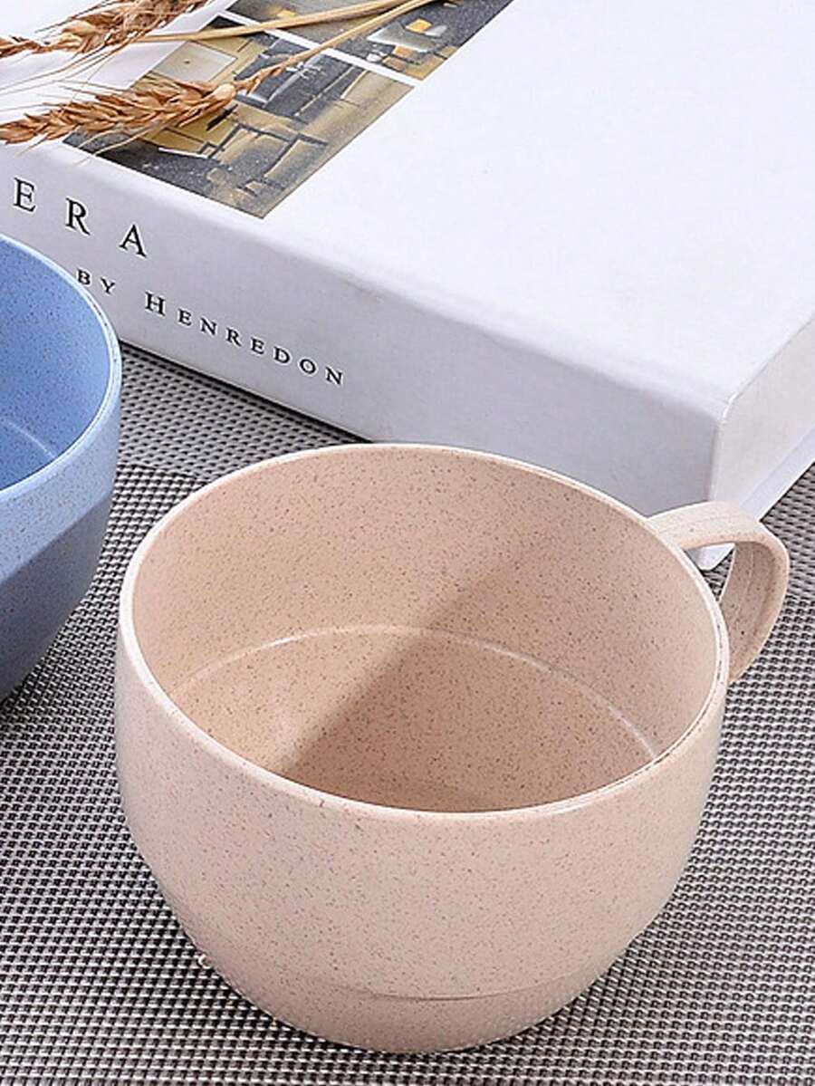 麦秸牛奶杯、咖啡杯、早餐牛奶杯、下午茶杯、情侣简约水杯 - 彩色 - 查看 1