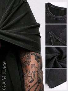 1 PCS Small Tito's Vodka Bottle Graphic (Leopard - Print), Back "SHOW ME YOUR TITOS" Lettering (Retro - Style Font) & Large Tito's Vodka Bottle Graphic (Leopard - Print), 100% Cotton Breathable Apparel Suitable For Men, Women, Vodka Enthusiasts, Streetwear Lovers, Edgy Fashion Aficionados, Party - Goers, Perfect For Casual Daily Wear, Street Style Ings, Parties, Hangs With Friends, Music Festivals & Urban Fashion Occasionssummer Outfits For Women - 黑色 - 查看 2