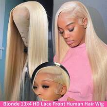 32 Inch 13x4 Lace Front Wigs Human Frontal Hair 200% Density Straight HD Lace Front Wigs Pre Plucked With Baby Hair #613 Blonde Wig Virgin Hair Lace Front Wigs Glueless For Women (Straight Wig 8-34 Inch Colored Wig) - S613 - View 7