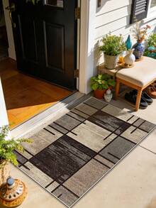 1pc Entryway Doormat, Home Entrance Rug For Foyer, Hallway, Corridor, Imitation Linen Material, Suitable For Various Entrance Doors, Washable And Easy To Maintain, Applicable For Entryway, Balcony, Bathroom, Kitchen, Bedroom Entrance And Other Scenarios - Multicolor - View 6