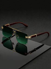 一副男士金红色飞行员太阳镜，金属材质，UV400 防晒，轻奢商务风格，适合商务场合 - 彩色 - 查看 12