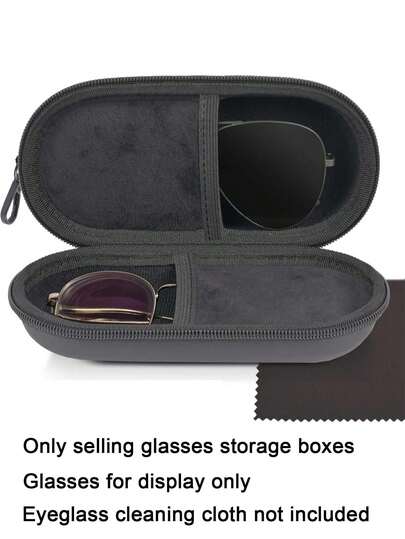 2-Layer Eyeglasses Case, Fits 2 Pairs Of Glasses, With Zipper Closure For Easy Carrying, Suitable For Fashion Glasses, Reading Glasses, Prescription Glasses, Unisex Design, Great For Students, Beach, Travel