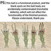 30pcs Glow-In-The-Dark Shrimp Shaped Soft Fishing Lures, Suitable For Night Fishing, Bass And Trout Ice Fishing - Multicolor - View 4
