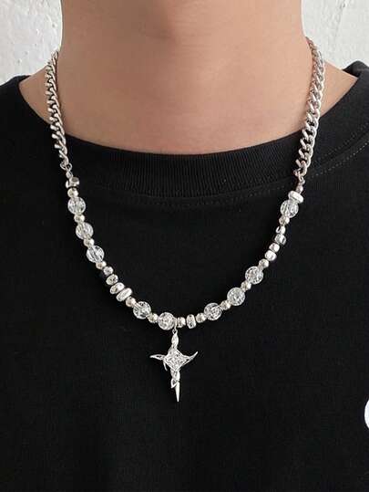 1 chiếc vòng cổ mặt dây chuyền hình thánh giá nứt vỡ bằng kim loại đính đá kiểu Hip-Hop, phù hợp cho cả nam và nữ. Rất thích hợp cho phụ nữ đeo trong các kỳ nghỉ, hẹn hò và những dịp thường ngày. Ngoài ra, cũng có thể dùng làm quà tặng cho gia đình và bạn bè.