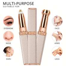1pc Dual-Function Electric Eyebrow Trimmer & Facial Hair Remover, USB Rechargeable Women's Painless Shaver, Portable Precise Grooming Tool For Perfect Skin Care At Home And Travel - Multicolor - View 7