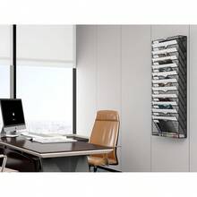 EasyPAG 13 Fächer Metall A4 Zeitschriftenhalter Wand Zeitschriften Wandhalter Aktenablage Dokumentenhalter Hängend Magazin Organizer Flyerständer Prospektspender,Schwarz MIQY - Schwarz - Übersicht 11