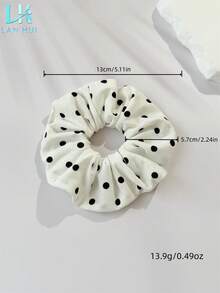 4 piezas de scrunchies grandes elegantes de algodón puro con estampado de lunares para mujer, lazos para coleta y moño, adecuados para salidas diarias, vacaciones en la playa, fiestas festivas, decoración de peinados, accesorios de ropa, bandas elásticas de goma de estilo bohemio elegante - Multicolor - Ver 3