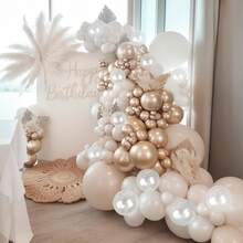 60 Stücke Champagner Gold & Weiß Luftballons, Metallic Gold, Creme Transparent Luftballons, Nude Beige Transparent Luftballons, Neutrale Geburtstags-, Boho-Hochzeits-Jahrestags-Verlobungs-Taufe Party Dekorationen - A-1 - Übersicht 4