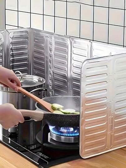 Oil Splash Guard For The Kitchen,Aluminum Kitchen Splatter Guard,Heat Insulation Products For Gas Stoves, Aluminum Foil Heat-Resistant Boards For Cooking, Available In Two Styles, Sold Individually, Gas Stove Oil Splatter Guard, Kitchen Splatter Protector, Induction Cover Guard, Gas Stove Cover, Kitchen Splash Guard Wall, Stove Splash Guard Wall, Splash Guard Pan, Portable Kitchen Care Product, Sponge For The Kitchen Under Wire Shelves, Indoor Utility, Home Kitchens