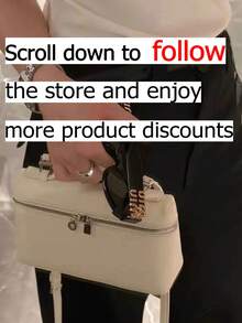 Esta bolsa de tote de color blido presenta un diseño con cremallera ligero y portátil. Su diseño elegante y versátil la hace perfecta para el transporte diario, los viajes y las compras. - Blanco - Ver 2
