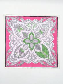 1pc Fashionable & Versatile Bandana With Leaf & Vine Print - Multicolor - View 12