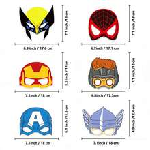 Marvel Bộ 12 mặt nạ giấy siêu anh hùng, mặt nạ hóa trang cho trẻ em, quà tặng sinh nhật chủ đề siêu anh hùng, đạo cụ chụp ảnh cho Halloween và các triển lãm anime. - Nhiều màu - Xem 4
