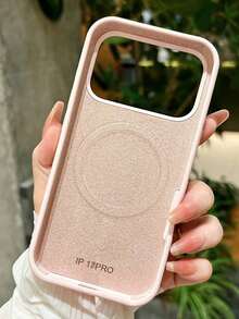 Solid Pink Color Minimalist Liquid Silicone 1pc Minimalist Liquid Silicone Magnetic Wireless Charging Protective Case, Compatible With 17 Air 16 14 13 12 15 Pro Max Plus, With Velvet Camera Protection Women's Day Gift - 奶凍 - 查看 7