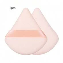 8pcs Triangle Powder Puffs, Setting Powder Puffs, Makeup Sponges, Soft & Skin-Friendly Fluffy Texture, Durable & Reusable, Suitable For Facial Makeup - Multicolor - View 9
