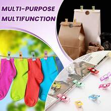 100pcs Sewing Clips With Storage Box, Strong Grip No Pin Marks, Multi-Colored Quilting Clips Fabric Crafts Sewing Projects, Plastic Stitching Clamps Hemming Seam Work, Sewing Supplies Accessories - 100pcs - View 6