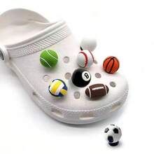 1pc 3D Ball DIY Shoe Flower Detachable Shoe Buckle Accessory, Basketball, Football, - Multicolor - View 2