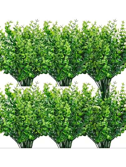 24PCS - UV-Resistant Artificial Boxwood Shrubs - Ideal For Indoor/Outdoor Decor, Weddings And Home Gardens, Outdoor UV-Resistant Fake Boxwood Shrub Lawn, Farmhouse, Home Garden, Office, Patio, Backyard, Artificial Flower Fake Plants, Suitable For Home, Office, Room, Artificial Flowers, Realistic Plastic Plants, Suitable For Indoor/Outdoor Garden, Porch, Window Sill, Home, Wedding, Farmhouse Decor, Outdoor Fake Flowers, Non-Fading, Can Be Used For Decoration, Hanging Planters, Kitchen Vase