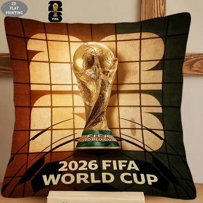  Vỏ gối World Cup FIFA 2026 | Thiết kế chủ đề World Cup 2026 | Vải mật độ cao + Ruột gối mềm mại, in không phai màu, bền và có thể giặt, phù hợp cho gối giường và ghế sofa | Họa tiết nhiều màu sắc ở cả hai mặt, nền trắng đơn giản với các yếu tố của giải đấu, tăng thêm không khí ấm cúng cho ngôi nhà và tinh thần người hâm mộ | Phù hợp cho phòng khách và phòng ngủ
