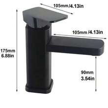 1件套浴室黑色冷热水混合水龙头，适用于盥洗台、浴室、厨房台面安装式浴室水槽水龙头，浴室水槽水龙头 - 水龍頭 - 查看 6