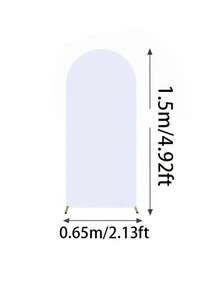 3件套派对拱门支架及拱门罩套装（金属拱门支架配白色拱门罩和可伸缩背景幕；婚礼拱门支架罩；适用于生日派对和活动装饰） - 彩色 - 查看 12