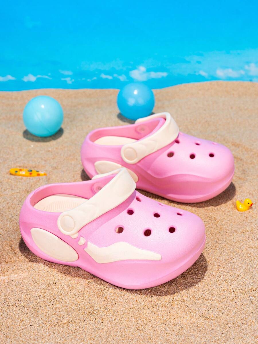 儿童时尚透气休闲耐穿破洞鞋，儿童沙滩凉鞋，儿童凉鞋 - 粉色 - 查看 1