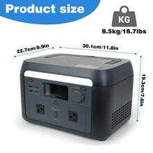 1000W/614.4Wh Portable Power Station - LiFePO4 Battery Power Generator, Super Fast Chaging Solar Generator, Emergency Power Source For Camping, Power Outage & Off-Grid, Home Emergency Backup, Outdoor Emergency Situations, UPS Function, Peak 1600W - Xem 3