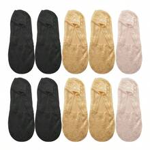 1/5/10 Pairs Of Summer Women's Daily Breathable Non Slip Thin Invisible Fashionable Hollow Lace Boat Socks - Multicolor - View 17