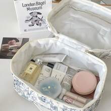 Tea Break Jungle Series Cosmetic Bag, Convenient Hand-Held Large Capacity Makeup Bag For Daily Use, Home, Travel - Navy Blue - View 8