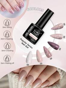 VOKY 6pcs/SET Gel Nail Polish Set - Ideal For Home Use And Toenails,Ideal For Nail Salons And Seasonal Designs - Multicolor - View 3