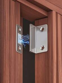 2 piezas Cierre magnético de puerta - Adhesión fuerte, sin necesidad de perforar, liberación sin costuras - Adecuado para gabinetes, armarios, puertas corredizas - Ferretería para mejoras del hogar, fácil instalación, diseño compacto y eficiente - Plateado - Multicolor - Ver 8